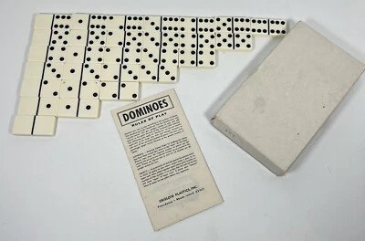 Vintage Crisloid Classic Set of 28 Dominoes w/ Instructions - Image 1 of 4