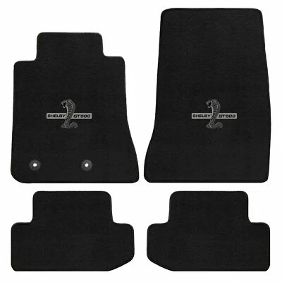 New! 2015 - 2024 Mustang BLACK Floor Mats Shelby Snake GT500 Embroidered Logo 4 - Image 1 of 4