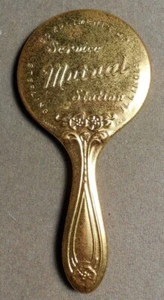 C010 Mirror: Sterling, Illinois, Compliments Of Mutual Service Station. Gilt bra - Picture 1 of 2