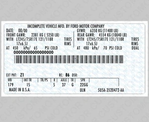 Replica Custom Duplicate Quality Label Sticker 5U5A-3520472-AA for FORD - Picture 1 of 1