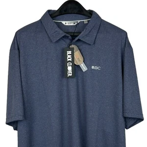 NEW Black Clover Men's XL Miles Golf Polo Midnight Navy Wicking Poly Live Lucky - Picture 1 of 9