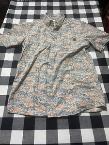 Herren Solaris Outdoor Hemd mit Knöpfen Größe S schönes Fischmuster Kurzarm schön - Bild 1 von 10