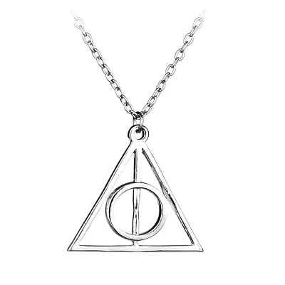 Collana HARRY POTTER con Catena ciondolo Argento DONI DELLA MORTE da Uomo Donna - Immagine 1 di 4