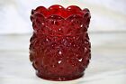 Lenox Ruby Red Votive Candle Holder Daisy and Button Vintage