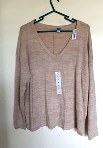 Old Navy Damen Pullover V-Ausschnitt Elfenbein Gr. M NEU - Bild 1 von 3