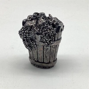Lisham Art Israel .925 Sterling Silver Grape Harvesting Bucket 80.9 Grams - Picture 1 of 5