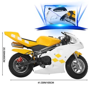 49cc 2 Stroke Kids Gas Dirt Bike Mini OffRoad Sports Ride Engine Pocket Bike - Picture 1 of 13
