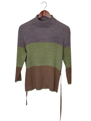 Norton McNaughton Color-block Purple Green Turtle Neck Sweater Women's XL New - Image 1 of 4
