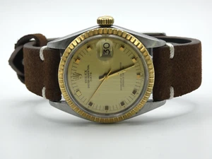 Vintage Rolex Men's Date 1505 2Tone Yellow Gold Stainless Steel Watch Champagne - Picture 1 of 8