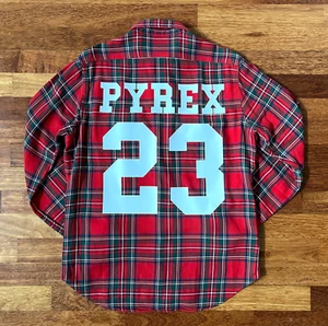 PYREX VISION FLANNEL SHIRT vtg virgil abloh off white kanye ralph lauren rugby M - Picture 1 of 6
