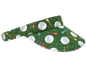 "On The Green" - SMALL - White Golf Balls Multi Color Tees Womens Mens Sun VISOR - Picture 1 of 6