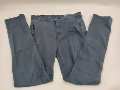 Pantalones chinos informales George ajustados talla 34x34 para hombre frente plano azules Foto 1 de 4