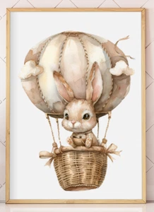 Nursery Wall Art Print, Bunny Print, Kids Room, Baby Wall Art Decor Print #59 - Picture 1 of 2
