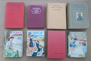 8 Vintage ANGELA BRAZIL GIRLS' SCHOOL STORIES HB books job lot bundle - Picture 1 of 5
