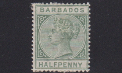 Barbados Sc#60a (SG#89 ) Half Penny Dull Green WM Crown CA MOG - Image 1 of 2