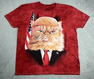 The Mountain Shirt Large Donald Trump Cat Tie Dye Red GRAPHIC Funny Patriotic - Picture 1 of 8