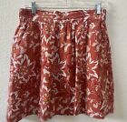 Loft Ann Taylor Womens S Coral Pink Linen Rayon Skirt S Cottagecore