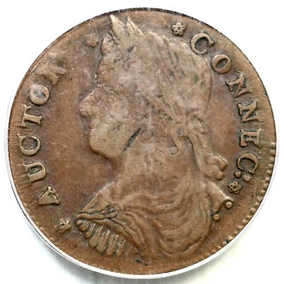 1787 M 33.2-Z.5 PCGS XF 45 Connecticut Colonial Copper Coin - Image 1 of 3