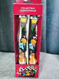 Vintage Looney Tunes Daffy Duck Christmas Taper Candles Set Of 2 - Picture 1 of 7