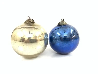 Antigua bola de Navidad alemana antigua bola de vidrio pesado Foto 1 de 4