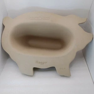 Haeger Natural Stone Microwave BACON COOKER Pig Shaped Piggy for Perfect Bacon - Picture 1 of 12