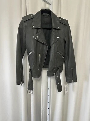 ALL SAINTS Balfern Chaqueta Motera Gris Talla 2 $570 Foto 1 de 4