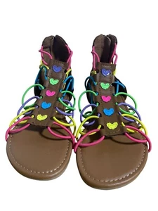 Piper Tina Sandals Girls Youth Size 10 Strappy Colorful Ankle Zipper - Picture 1 of 10