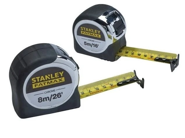 Stanley FATMAX Chrome Tape Measure Twin Pack - 5M/8M