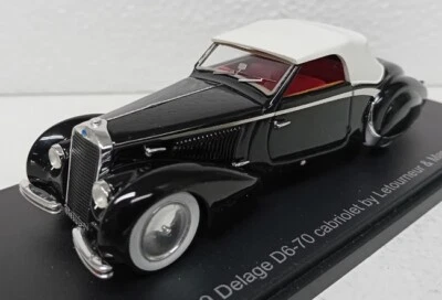 DELAGE D6-70 CABRIOLET LETOURNEUR & MARCHAND 1939 NERA ESVAL 43023D - Immagine 1 di 2