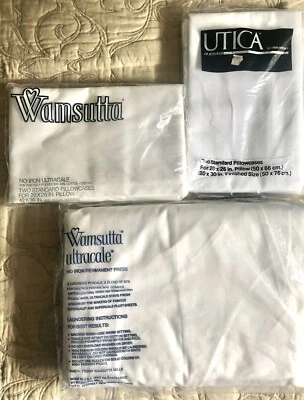 Wamsutta / Utica Double Fitted Sheet & Four Standard Pillowcases Poly Cotton NIP - Image 1 of 4