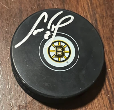 Disco de hockey firmado autografiado Cam Neely Boston Bruins certificado de autenticidad JSA Foto 1 de 2