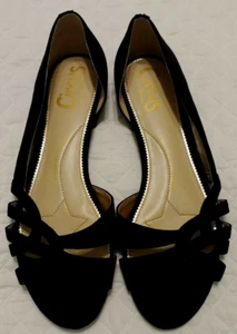 Damen-Flats Größe 8,5 M Circus by Sam Edelman Belinda offene Zehenpartie schwarz Wildlederimitat - Bild 1 von 11
