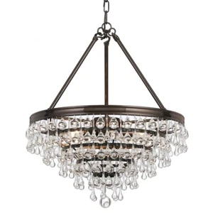 Crystorama Calypso 6 Light Crystal Teardrop Bronze Chandelier 20x24' - 136-VZ - Picture 1 of 1