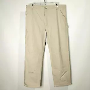 Carhartt Loose Original Fit Carpenter Work Cargo Pants Beige Men's Size 42x32 - Picture 1 of 7