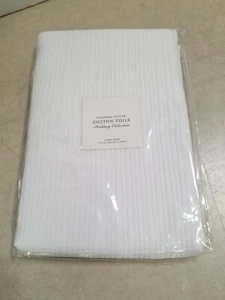 Restoration Hardware Channel Stitch Cotton Voile Euro Sham Cover, White - Picture 1 of 5