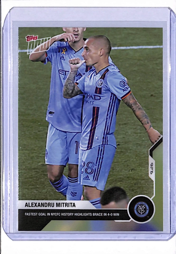 2020 TOPPS NOW MLS #28 ALEXANDRU MITRITA - PRINT RUN 40 - FASTEST GOAL OF NYCFC! - Image 1 of 2