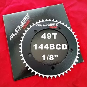 Anillo en cadena MOJO Alchemy engranaje fijo 49T 7075-T6 * 144 mm pista BCD 1/8" - NEGRO - Imagen 1 de 2