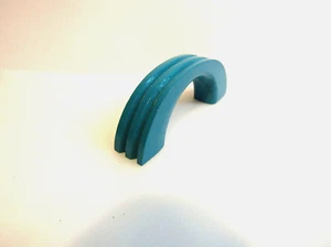 Vintage Nos Teal Wooden Drawer Pull Ribbed Maple Cabinet Door Handle - Picture 1 of 12