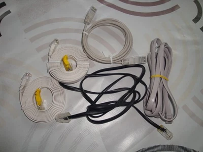 5 Stück Lan Kabel Cat 7 / 6 Internet Netzwerk Flachkabel Ethernet RJ45 Highspeed - Bild 1 von 4