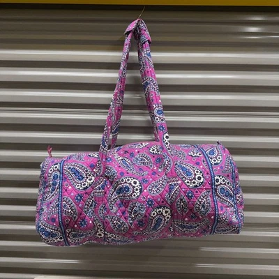 Bolso de Lona Vera Bradley Weekender Cintas Púrpura Paisley Viaje Vacaciones Gimnasio Foto 1 de 4