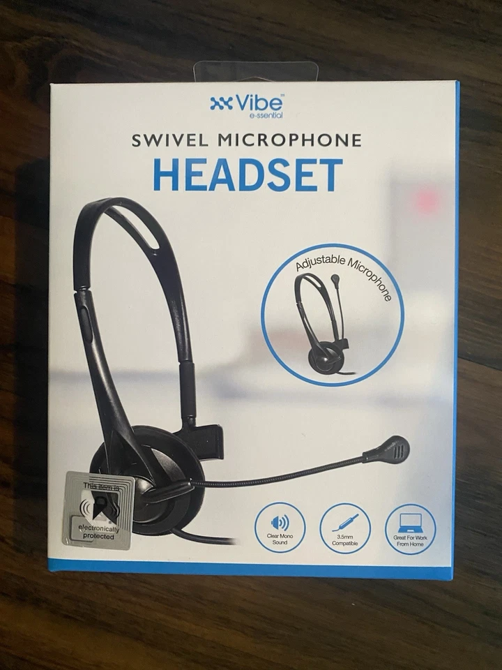 Auriculares con micrófono giratorio VIBE con conector de micrófono ajustable de 3,5 mm - Ideal para juegos Foto 1 de 4