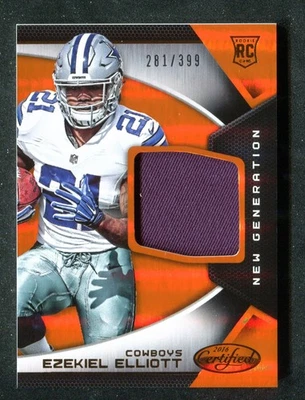 2016 Certified New Generation Jersey Mirror Orange #4 Ezekiel Elliott RC /399 - Image 1 of 2