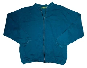 *VTG* Orvis Herren blau türkis Klingenkragen durchgehender Reißverschluss Jacke; Made in USA; XL - Bild 1 von 5