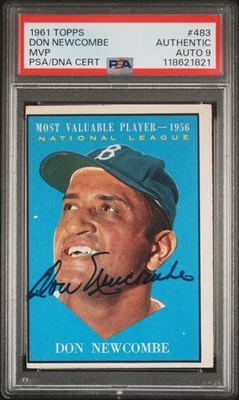 1961 Topps #483 Don Newcombe Jugador Más Valioso (PSA Auténtico/Auto 9) Foto 1 de 2