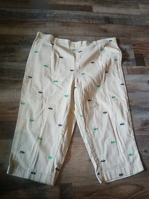 Libélulas bordadas ciervo capris blanco beige talla 16 Foto 1 de 4