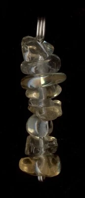 Colgante de citrino claro astilla natural de oro blanco macizo de 14K 1,9 gramos 32 mm #jw Foto 1 de 3