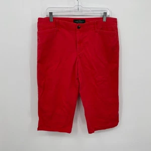 Lauren Jeans LRL Capri gamba dritta tinta unita rosso taglia 12 Petites donna - Foto 1 di 10