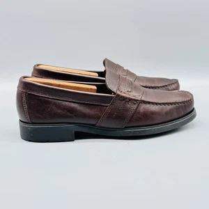 Bass Weejuns Shoes Mens 7.5 Brown Leather Penny Loafers Classic Dress Slip On - Picture 1 of 13