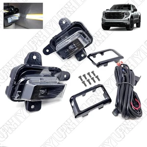 LED Fog Light Set For 22-24 GMC Sierra 1500 Switch Wire Bezel White MSLAFL-0262 - Picture 1 of 17