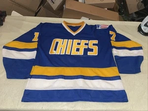 Vintage Steve Hanson Charleston Chiefs Hockey Jersey Men Xl SLAP SHOT Sewn Clean - Picture 1 of 9